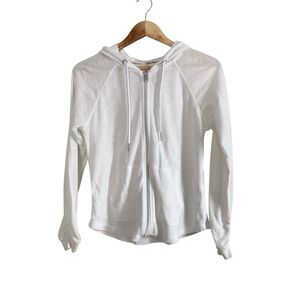Calvin Klein Performance White Zip Front Lightweight Hoodie Jacket Small